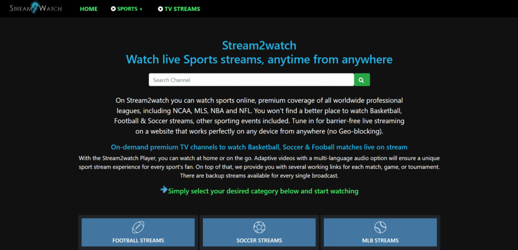 Steam2Watch - Live Sports Website