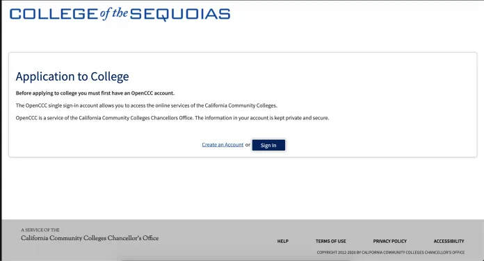 College of the Sequoias Application