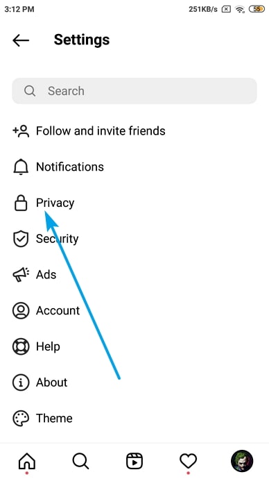 Instagram Profile Settings Page