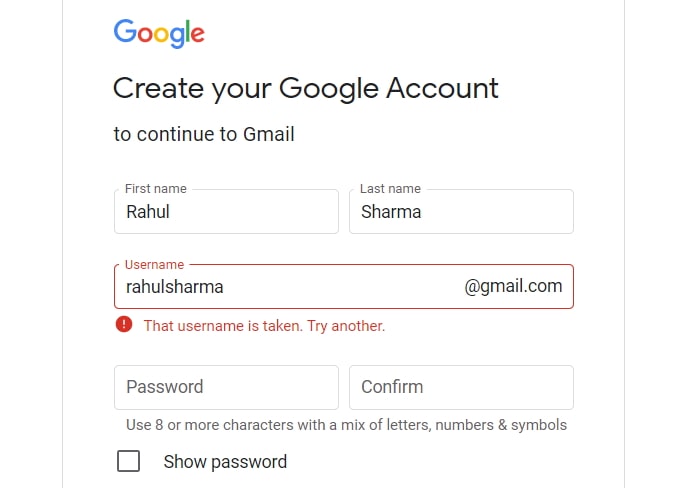 Create your Googlel Account