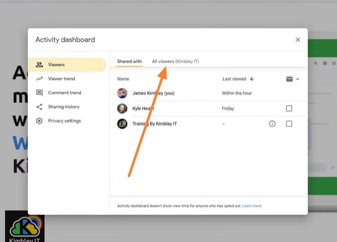 Activity Dashboard to See Who Viewed Your Google Docs